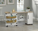 Teknik Craft Sewing/Craft Cart W1580 x D494 x H724mm Soft White Lintel Oak Finish - 5426934 DD